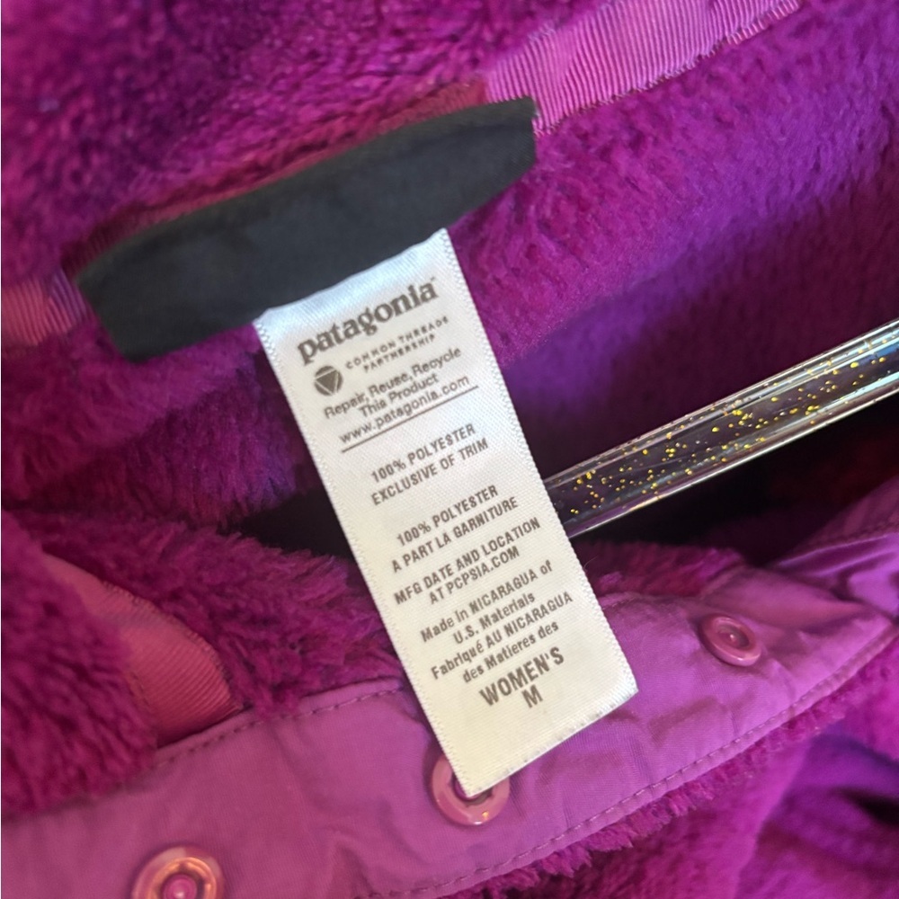 Patagonia Women's Bright Purple Snap Button Pullover Sweater Medium Cabincore - Picture 2 of 3